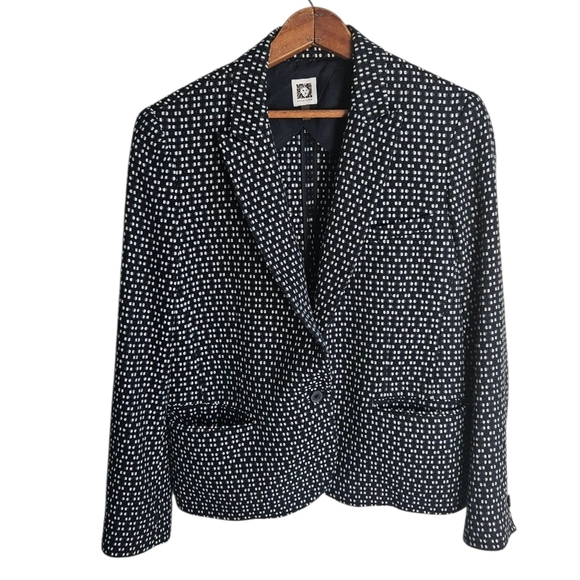 Anne Klein Jackets & Blazers - Anne Klein One-button Black abd White Blazer, Size 14